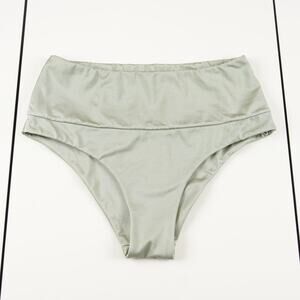 Essentials for Zula High Waisted Metallic Moss Bikini Bottom Womens Sz M